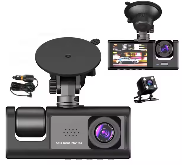 Dashcam 3 Cámaras Full HD 1080p con WIFI