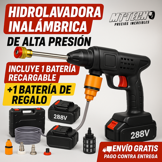 Hidrolavadora Inalámbrica 288V + 2 Baterías | Alta Presión