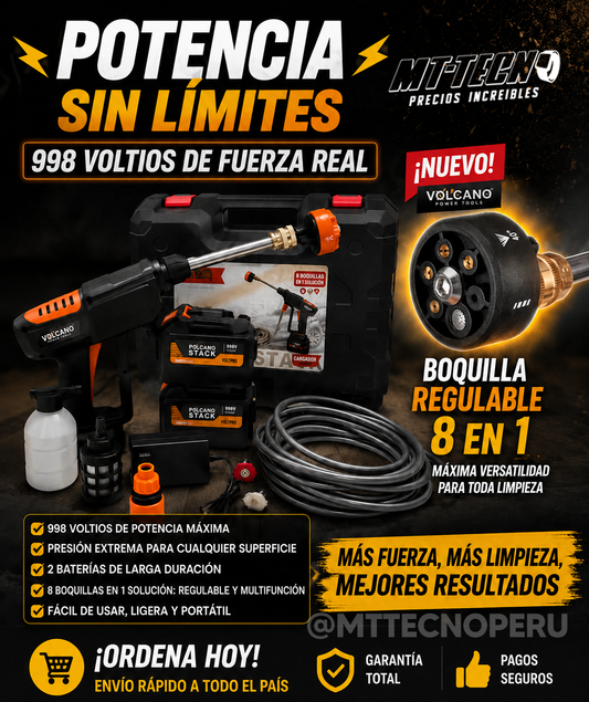 HIDROLAVADORA VOLCANO 998V | 8 EN 1
